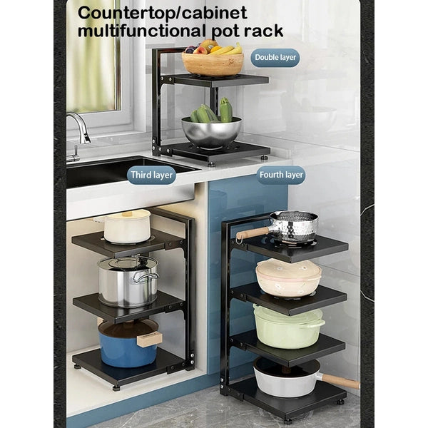 Multi-Layer Kitchen Pot Storage Rack
