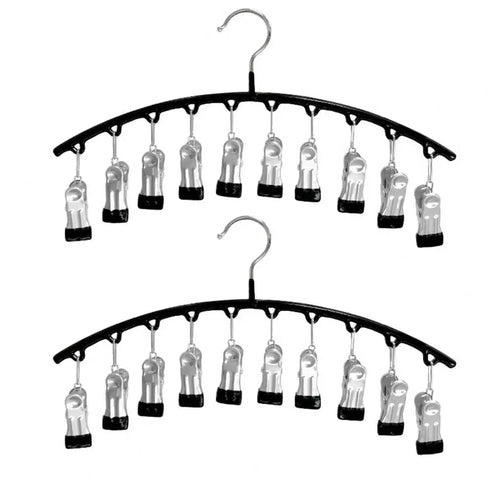 Space-Saving Closet Organizer with 10 Clips