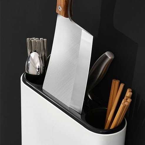 Wall Mount Storage Box Cutlery Holder Organizer Space Saving Holder Wall Hanging Protect Blades Knife Storage Kitchen Accessories: Knife Blocks & Holders