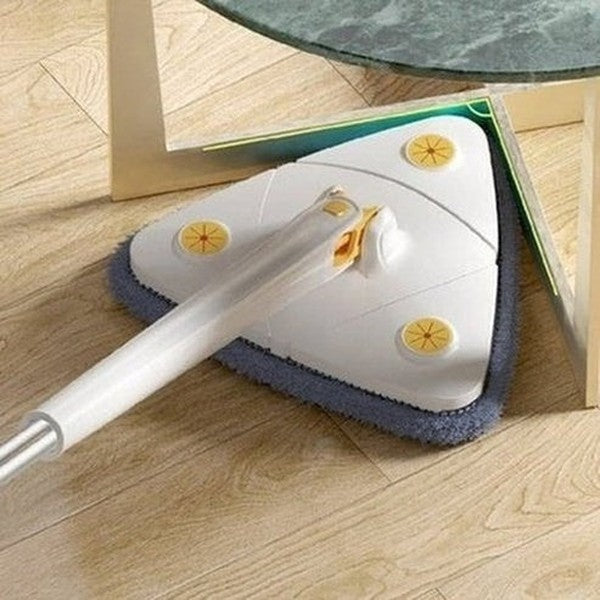 360° Rotary Triangular Shaped Self-Wringing Floor Mop, Upgrade Extendable Cleaning Mop, Reusable Spin Mop, For Floor, Ceiling, Wall, Car Window. Household Cleaning