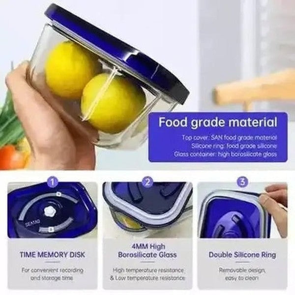 SEATAO Glass Food Storage Containers Preserve Marinate Vacuum Sealer
