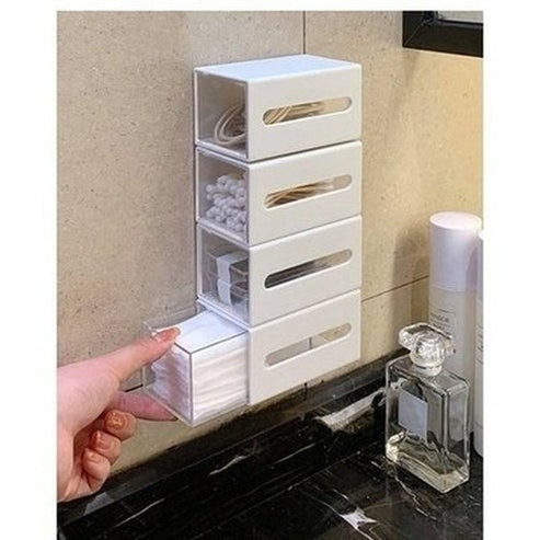 wall mounted storage box bathroom swabs jewelry organizer box home office sundries clips hairpin drawer. storage and organization: household storage containers.