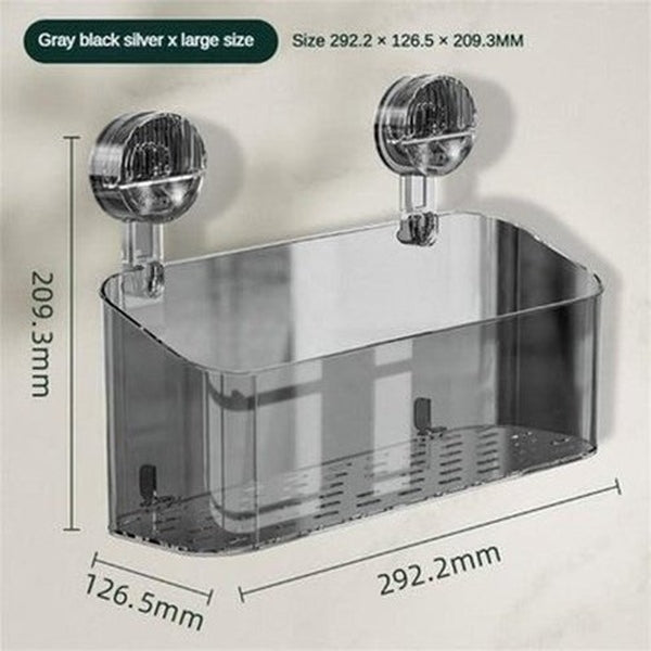 Bathroom Accessories Transparent Silver Storage Cosmetic Storage Rack Suction Cup Storage Basket