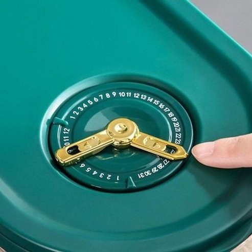 cereal storage bucket with dispenser cup, rice dispenser, cereal dispenser with measuring cup, airtight rice box dispenser with time indicator: food storage containers.