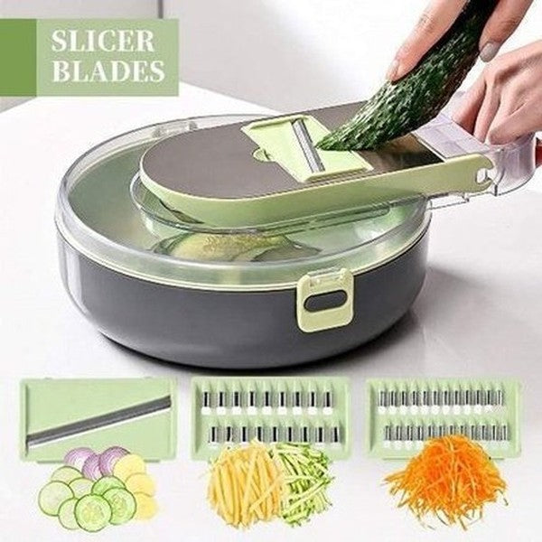 9 in1 Multifunctional Kitchen Slicer With Basket