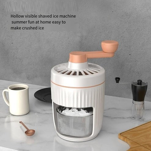 Manual Rotary Ice Crusher | Portable Shaved Ice Machine with Ice Trays