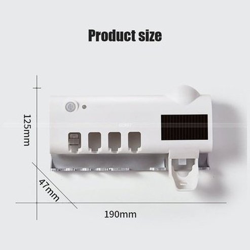 xiaomi youpin uv toothbrush holder toothpaste dispenser solar energy bathroom toothbrush storage box. bathroom accessories: toothbrush holders. brand: xiaomi