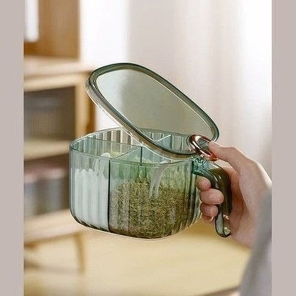 Transparent Plastic Condiment Container With Lid. Spices Storage Box With Spoon. Plastic Clear Condiment Storage Box. Tools & Utensils. Kitchen Organizers: Spice Organizers.