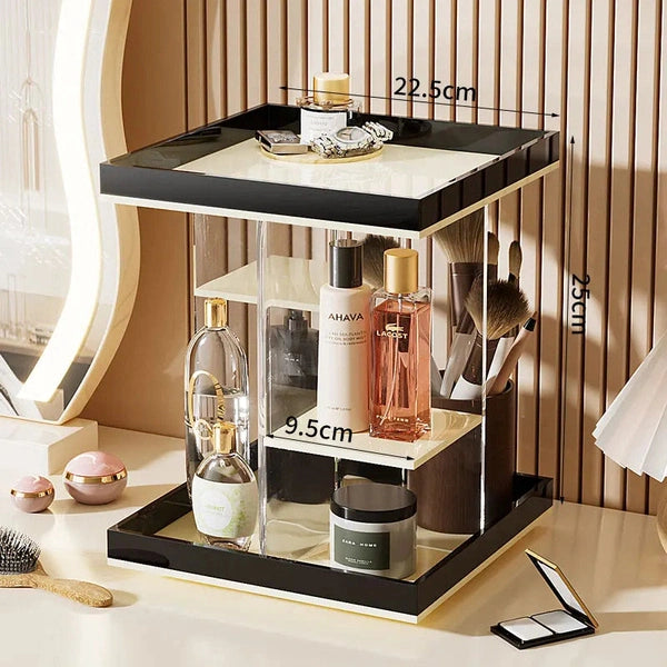 Acrylic Cosmetic Organizer Box, Rotatable Bathroom Storage Rack