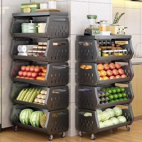 Modern Metal Kitchen Trolleys Simple Wheeled Cart