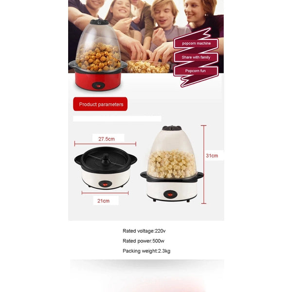 Mini Portable Electric Popcorn Maker Automatic Mini Hot Air Pop Corn Popping Machine