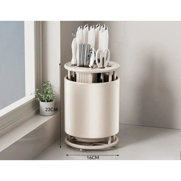 Rotating Knife Holder, Shelf, Kitchen Countertop Chopstick Cage, Knife Holder