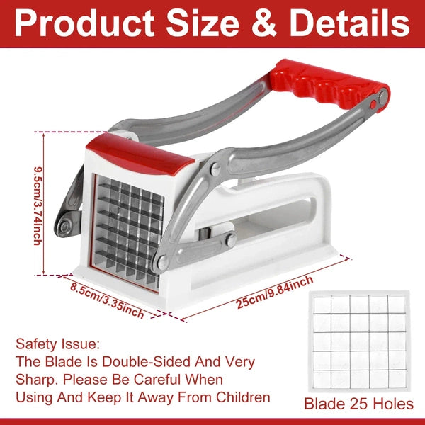 French Fry Cutter, Stainless Steel Potato Chipper