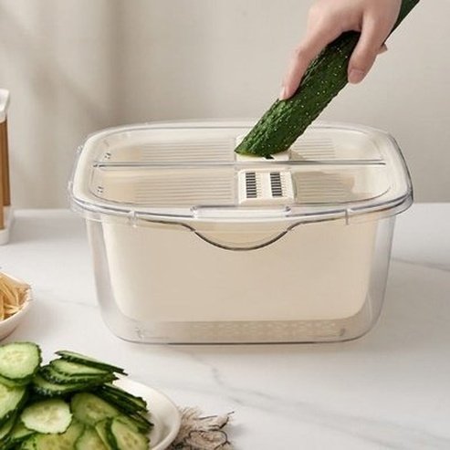 2 In 1 Cleaning Fruit Vegetable Plastic Slicer