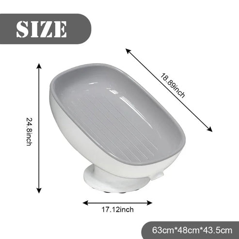 Super Suction Portable Self-Draining Soap Dish for Bathroom