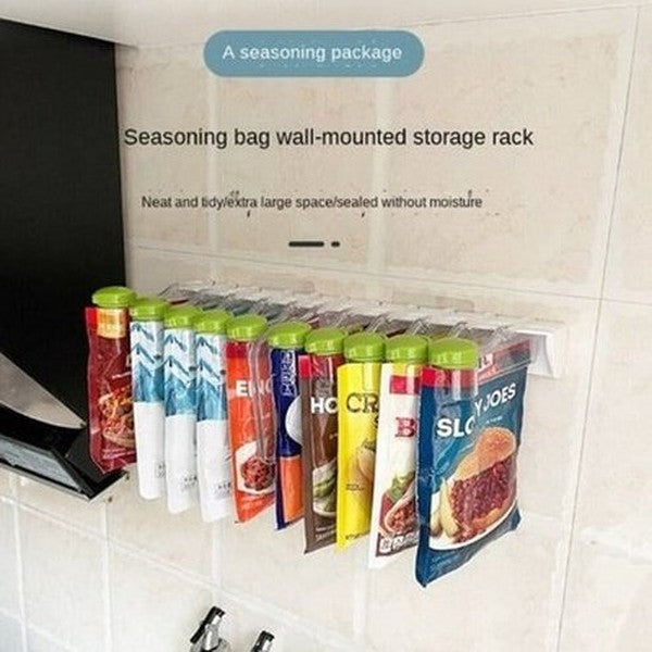 Sealing clip kitchen wall-mounted seasoning rack