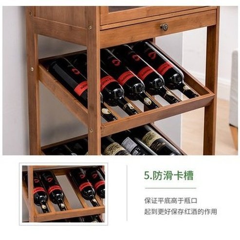 Bamboo With Door Red Wine Rack Landing Wine Bottle Stand Household Wine Cabinet Display Rack Upside Down Cup Holder. Type: Household Storage Drawers.