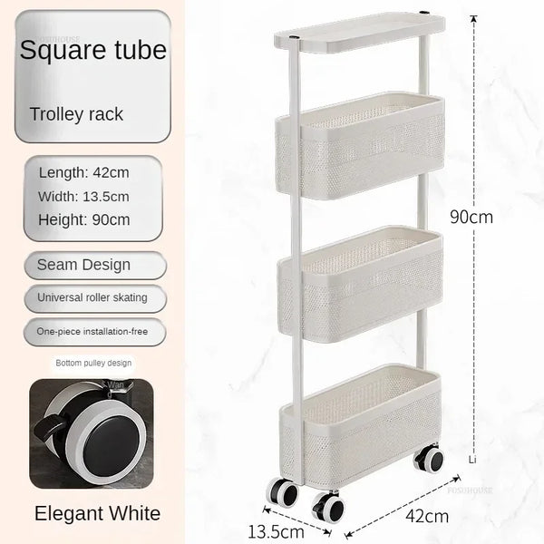 Nordic Kitchen Storage Cart with Wheels