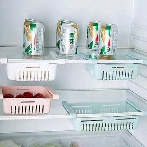 Expandable Food Organizer Basket For Refrigerator Shelf