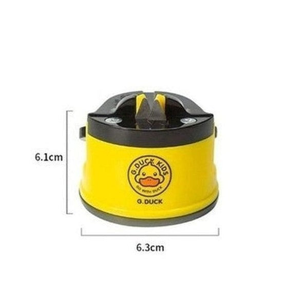 Sturdy Mini cartoon yellow duck knife sharpener with suction cup. Portable Tungsten Kitchen Knife Sharpener. Kitchen Appliances. Type: Knife Sharpeners.