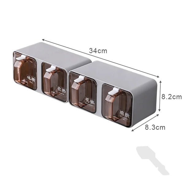Wall-Mount Spice Organizer Box Set with Spoons