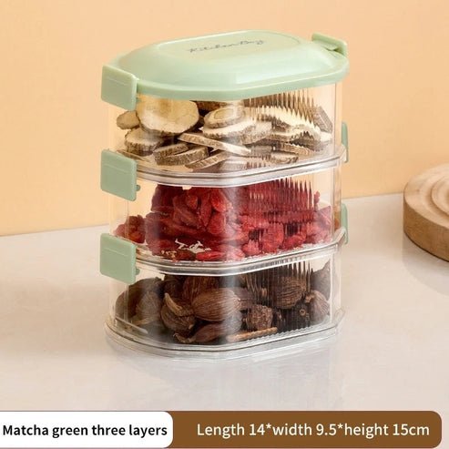 Multi-Layer Spice Storage Container with Airtight Seal | Fresh-Keeping Box for Spices, Nuts, & More