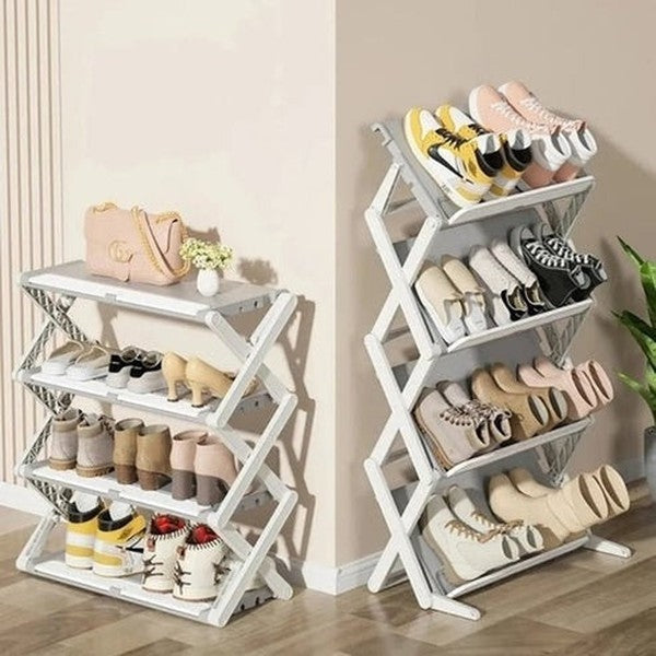 Foldable X-Shaped Shoe Rack