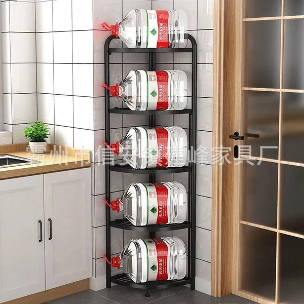 Kitchen Folding Corner Rack, Floor-to-Ceiling Flower and Plant Display, Multi-layer Movable Storage Rack
