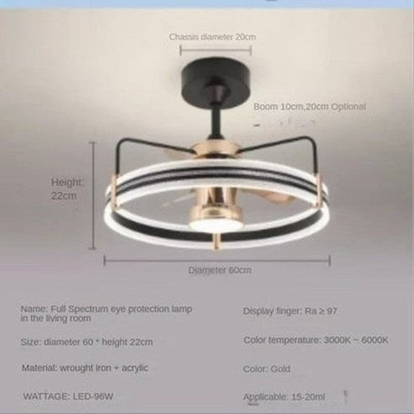 RC Ceiling Fan Lamp LED Three-color Lighting Integrated Fan Lamp Frequency Conversion Mute Modern Household Ceiling Fan Lamp. Decor: Lamps.