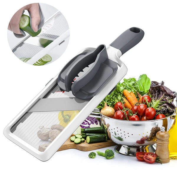 Safe Mandoline Food Slicer, Comfort Grip Mandolin, French Fry Cutter,