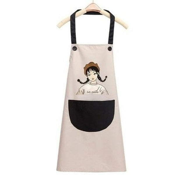 Hand wipes waterproof and oil proof household kitchen fashion apron Japanese household chores large adult women's work clothes