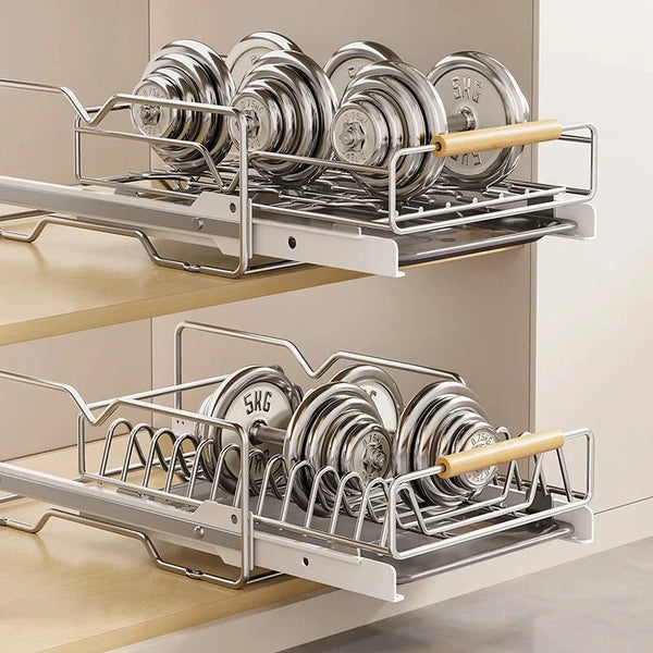 Kitchen Pull-out Dish Rack, Stainless Steel Drawer Drying Rack