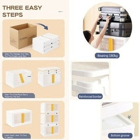 Sturdy Foldable Plastic Organizer Container Box