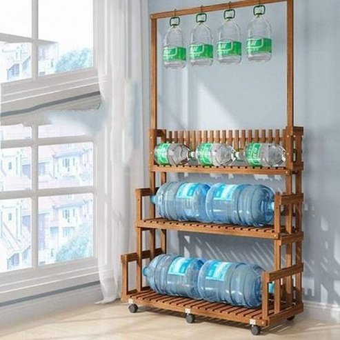 Multi-layer Wooden Outdoor Plant Display Shelf