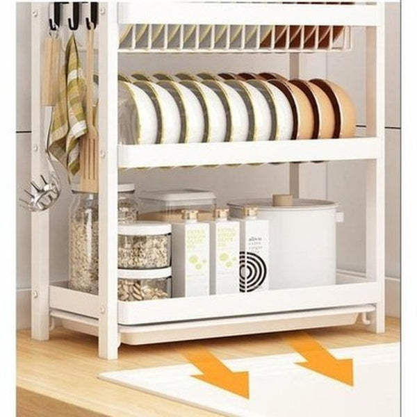 Multi-functional Pantry Kitchen Counter Shelf Organizer Dish Drainer Tableware Drainboard Bowl Plate Drying Rack Spice Storage. Type: Dish Racks & Drain Boards