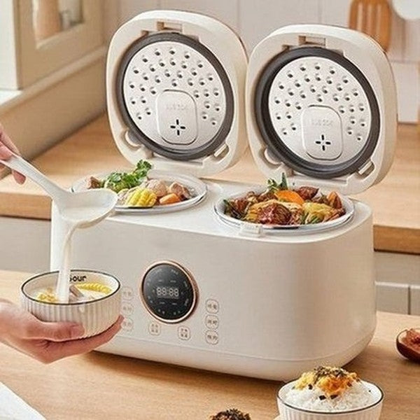 Double Gallbladder Intelligent Rice Cooker Mini Multi-function Household Double Combination Rice Cooker 3-4 People. Kitchen Appliances: Food Cookers and Steamers.