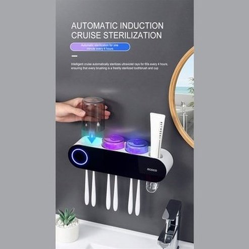 ECOCO Solar Ultraviolet Toothbrush Holder Automatic Toothpaste Squeezer Dispenser Toothbrush Disinfector. Bathroom Accessories. Type: Toothbrush Holders.