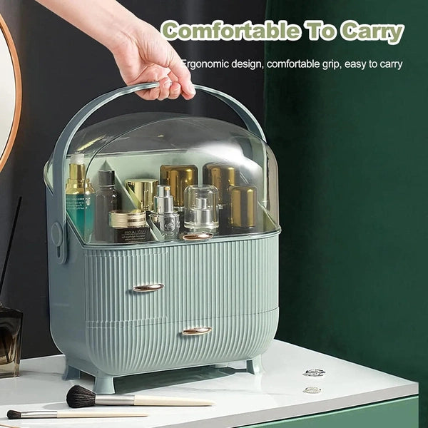 Portable Makeup Organizer with Dustproof Lid