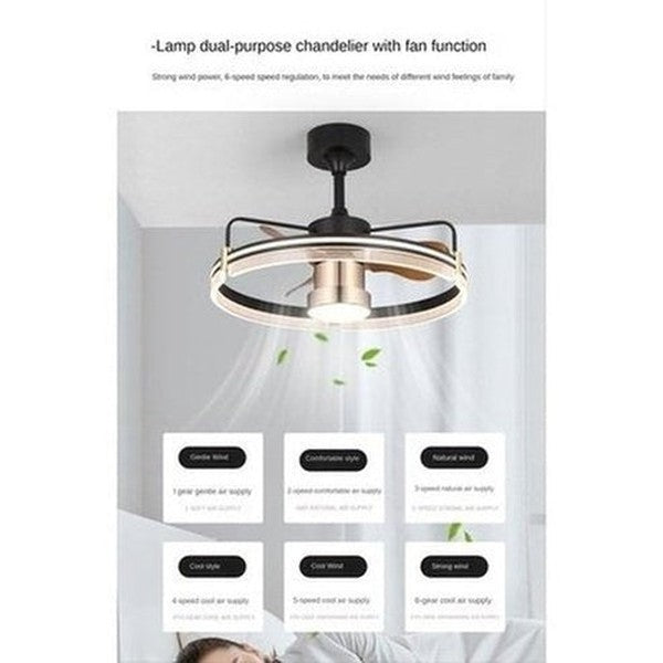 RC Ceiling Fan Lamp LED Three-color Lighting Integrated Fan Lamp Frequency Conversion Mute Modern Household Ceiling Fan Lamp. Decor: Lamps.