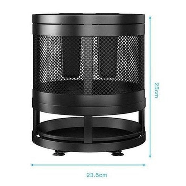 Rotating Black Metal Round Knife Holder. Rotary Kitchen Knife Holder, Tableware Cutting Board Integrated Shelf.