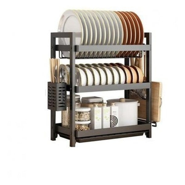 Multi-functional Pantry Kitchen Counter Shelf Organizer Dish Drainer Tableware Drainboard Bowl Plate Drying Rack Spice Storage. Type: Dish Racks & Drain Boards