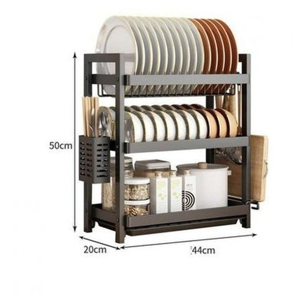 Multi-functional Pantry Kitchen Counter Shelf Organizer Dish Drainer Tableware Drainboard Bowl Plate Drying Rack Spice Storage. Type: Dish Racks & Drain Boards