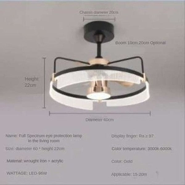 RC Ceiling Fan Lamp LED Three-color Lighting Integrated Fan Lamp Frequency Conversion Mute Modern Household Ceiling Fan Lamp. Decor: Lamps.
