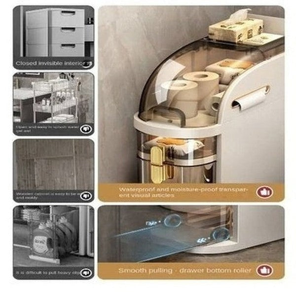 Organizer shelf with drawers and wheels. Bathroom Storage Shelf Toilet Storage Shelf Narrow Seam Storage Cabinet Organizer Shelves. Type: Bathroom Accessory Mounts