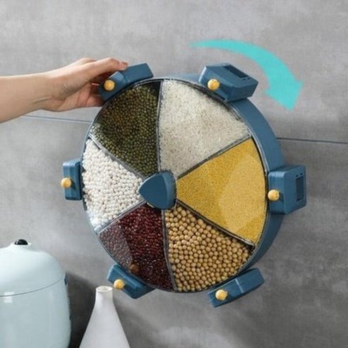 Windmill Cereal Storage Container. Creative Metal Safe Wall-Mounted Dry Food Cereal Dispenser Indoor Dry Food Storage Box