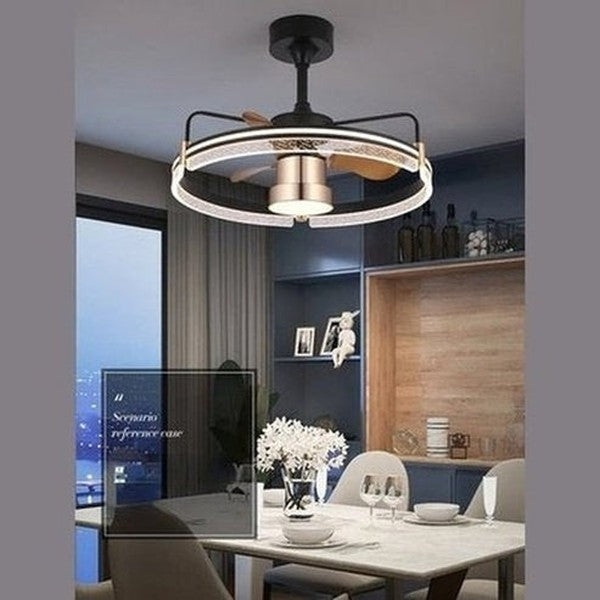 RC Ceiling Fan Lamp LED Three-color Lighting Integrated Fan Lamp Frequency Conversion Mute Modern Household Ceiling Fan Lamp. Decor: Lamps.
