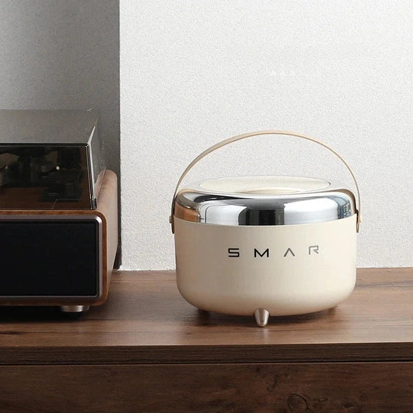 Mini Trash Can with Lid, Office Wastebasket, Creative Storage Bucket