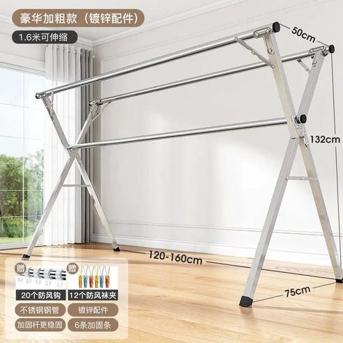 Telescopic Stainless Steel Drying Rack for Indoor & Outdoor Use