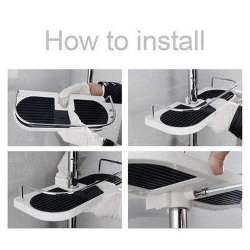 shower accessories storage pole rack. bathroom pole shelf shower bath storage shelf hollow tray holder organizer. bathroom accessories: bathroom accessory mounts.