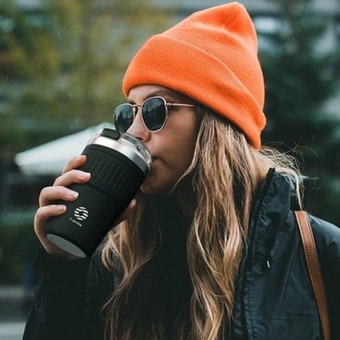 Non-slip Portable Coffee cup with lifting rope